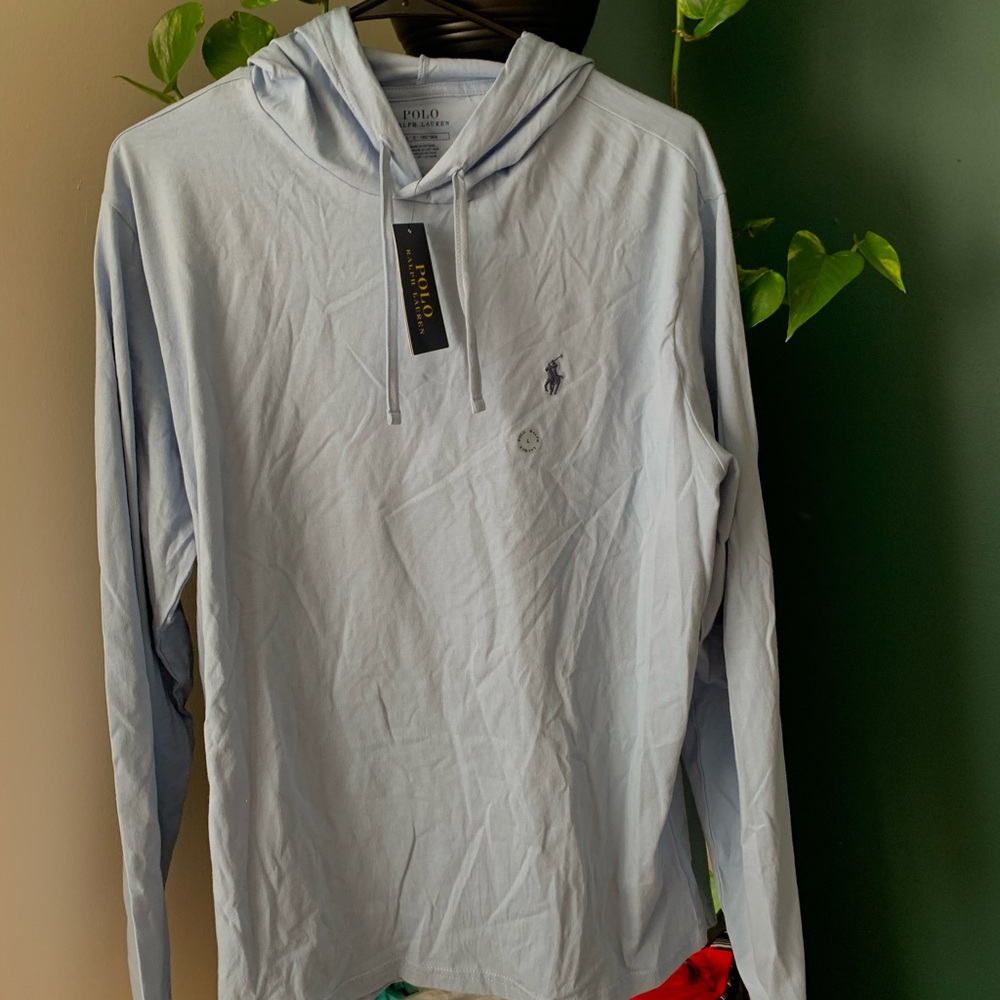NWT Ralph Lauren light blue hoodie, size large